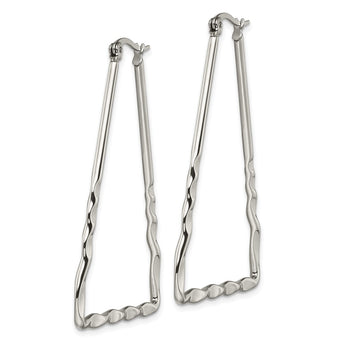 Stainless Steel Polished Triangular Hoop Earrings