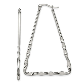 Stainless Steel Polished Triangular Hoop Earrings