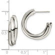 Stainless Steel Polished Post Hoop Earrings
