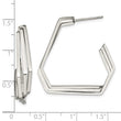 Stainless Steel Polished Geometric Post J Hoop Earrings