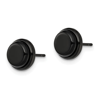 Stainless Steel Polished Black IP-plated Post Earrings