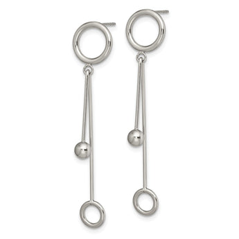 Stainless Steel Polished Post Dangle Earrings