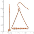 Stainless Steel Polished Rose IP Chain Shepherd Hook Dangle Earrings