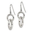 Stainless Steel Polished Circle Shepherd Hook Earrings
