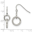 Stainless Steel Polished Circle Shepherd Hook Earrings