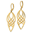 Stainless Steel Polished Yellow IP-plated Leverback Dangle Earrings