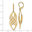Stainless Steel Polished Yellow IP-plated Leverback Dangle Earrings