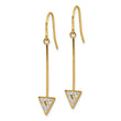 Stainless Steel Polished Yellow IP w/Preciosa Crystal Dangle Earrings