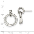Stainless Steel Polished Intertwined Circles Post Dangle Earrings