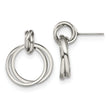 Stainless Steel Polished Intertwined Circles Post Dangle Earrings