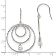 Stainless Steel Polished with Simulated Pearl Dangle Earrings