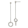 Stainless Steel Polished Circles Post Dangle Earrings