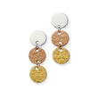 Stainless Steel Pink & Yellow IP-plated Circle Earrings