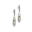 Stainless Steel Oval & Yellow IP-plated w/CZ Dangle Earrings