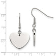 Stainless Steel Polished Heart Dangle Earrings