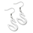 Stainless Steel Polished Swan Dangle Earrings - Birthstone Company