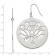 Stainless Steel Flower Cutout Dangle Earrings