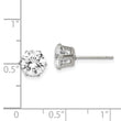 Stainless Steel Polished 7mm Round CZ Stud Post Earrings