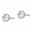 Stainless Steel Polished 6mm Round CZ Stud Post Earrings