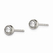 Stainless Steel Polished CZ Post Earrings