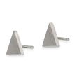 Stainless Steel Brushed Triangle Post Earrings