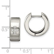 Stainless Steel CZ Brushed & Polished Hinged Hoop Earrings