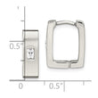 Stainless Steel CZ Brushed & Polished Square Hinged Earrings