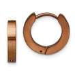 Stainless Steel Brown IP plated Hinged Hoop Earrings