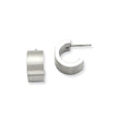 Stainless Steel Brushed & Polished Post Hoop Earrings - Birthstone Company