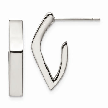 Stainless Steel Polished J Post Earrings