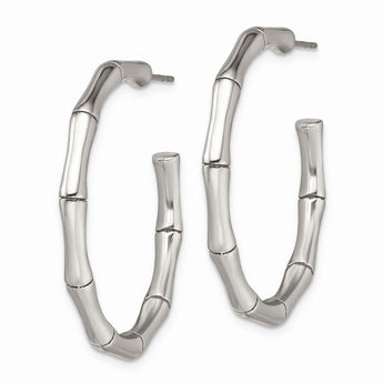 Stainless Steel Polished J Hoop Earrings