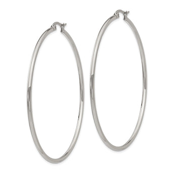 Stainless Steel Polished 60mm Hoop Earrings