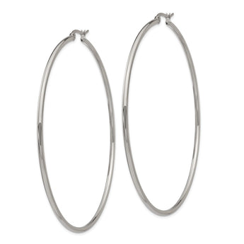 Stainless Steel Polished 70mm Hoop Earrings