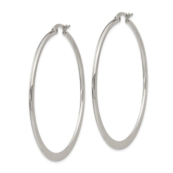 Stainless Steel Polished 50mm Hoop Earrings