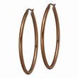 Stainless Steel Brown Plated 55mm Oval Hoop Earrings