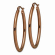 Stainless Steel Brown IP Plated 40mm Oval Hoop Earrings