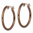 Stainless Steel Brown IP plated 26mm Hoop Earrings