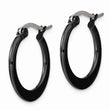 Stainless Steel Black IP plated 19mm Hoop Earrings