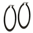 Stainless Steel Black IP plated 34mm Hoop Earrings