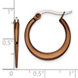 Stainless Steel Brown IP plated 19mm Hoop Earrings