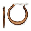 Stainless Steel Brown IP plated 19mm Hoop Earrings