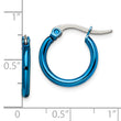 Stainless Steel Blue IP plated 15.5mm Hoop Earrings