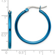 Stainless Steel Blue IP plated 26mm Hoop Earrings