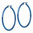 Stainless Steel Blue IP plated 42mm Hoop Earrings