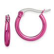 Stainless Steel Pink IP plated 15.5mm Hoop Earrings