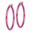 Stainless Steel Pink IP plated 32mm Hoop Earrings
