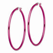 Stainless Steel Pink IP plated 48mm Hoop Earrings