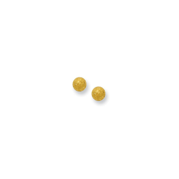 Stainless Steel Yellow IP-plated Laser Cut 4mm Bead Post Earrings - Birthstone Company