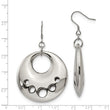 Stainless Steel Polished Circle Cut Out Dangle Earrings