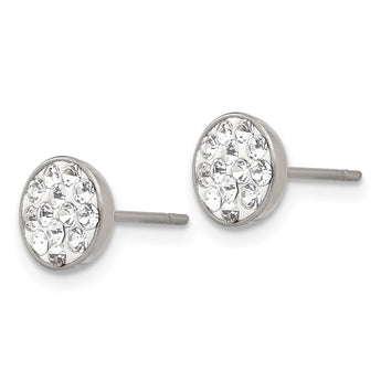 Stainless Steel Clear Crystal Post Earrings